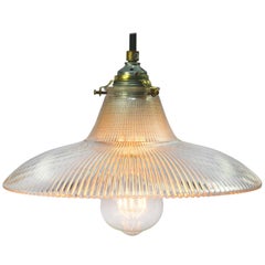 Holophane Glass Vintage Industrial Hanging Lights Pendants (5x)