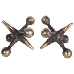 Pair of Bill Curry Design Brass and Black Jacks
