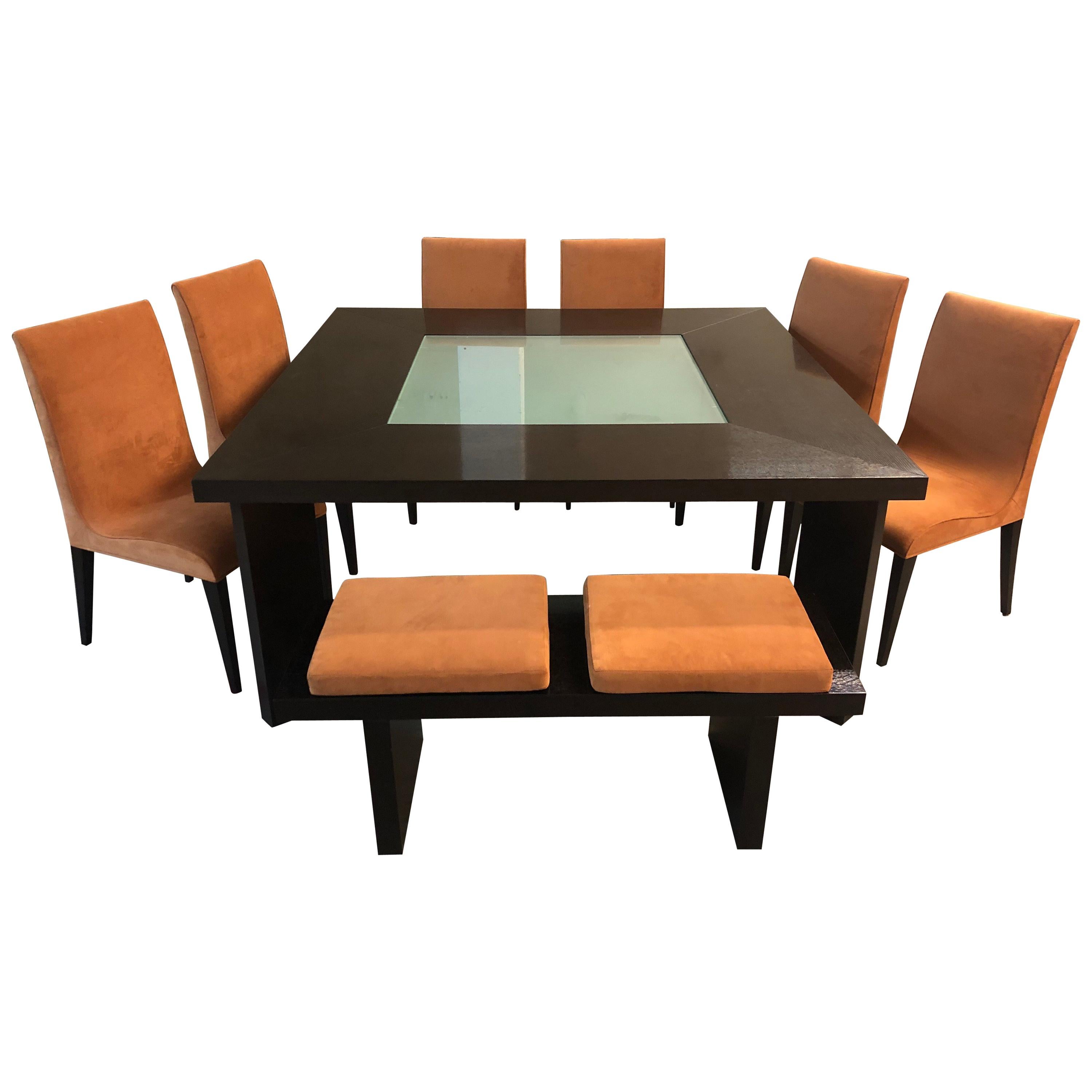 Creative Elegance Dining Table, Chairs and Bench Set For Sale