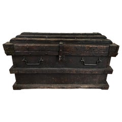 Cassapanca in ferro e Wood del XIX secolo