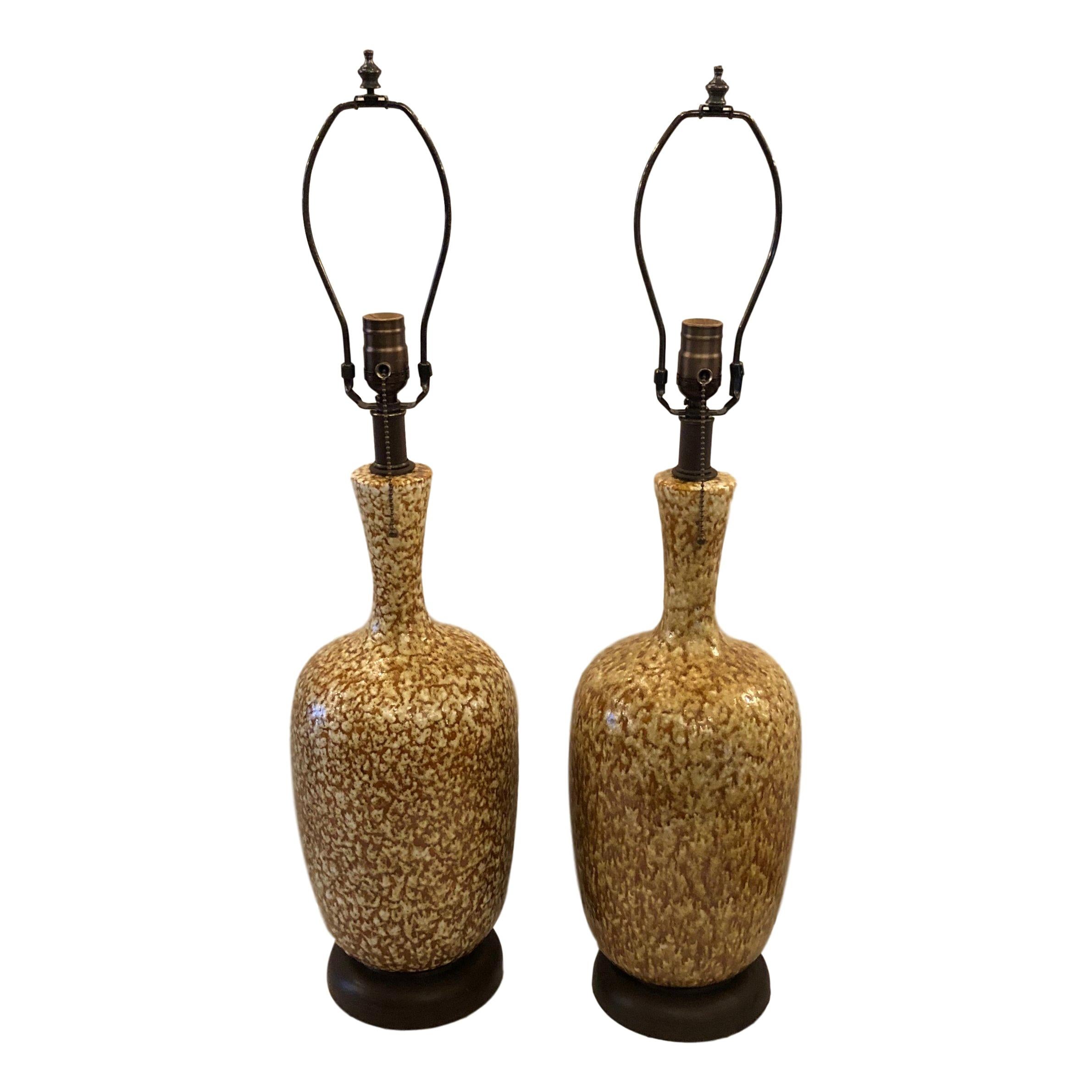Pair of Glazed Ceramic Table Lamps