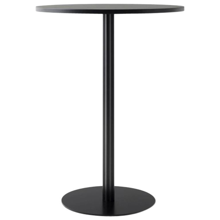 Harbour Column Bar Table, 24" Table Top in Charcoal Linoleum For Sale
