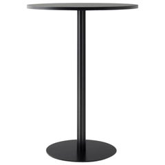 Harbour Column Bar Table, 24" Table Top in Charcoal Linoleum