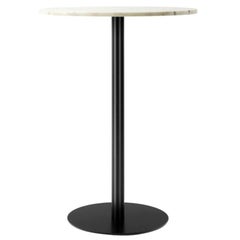 Harbour Column Bar Table, 24" Table Top in Off-White Estremoz  Marble