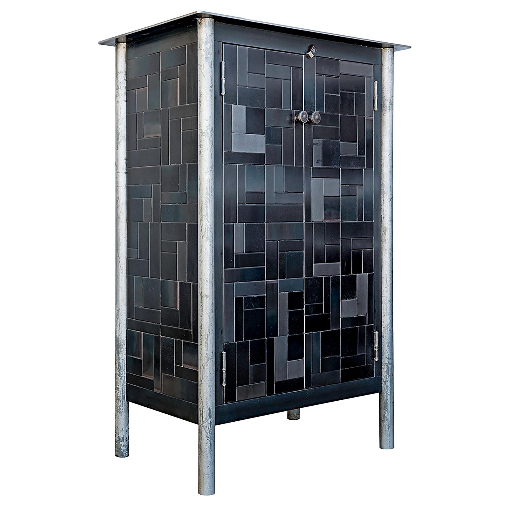 Jim Rose Half Housetop Gee's Inspired Quilt Cupboard, Steel Art Furniture