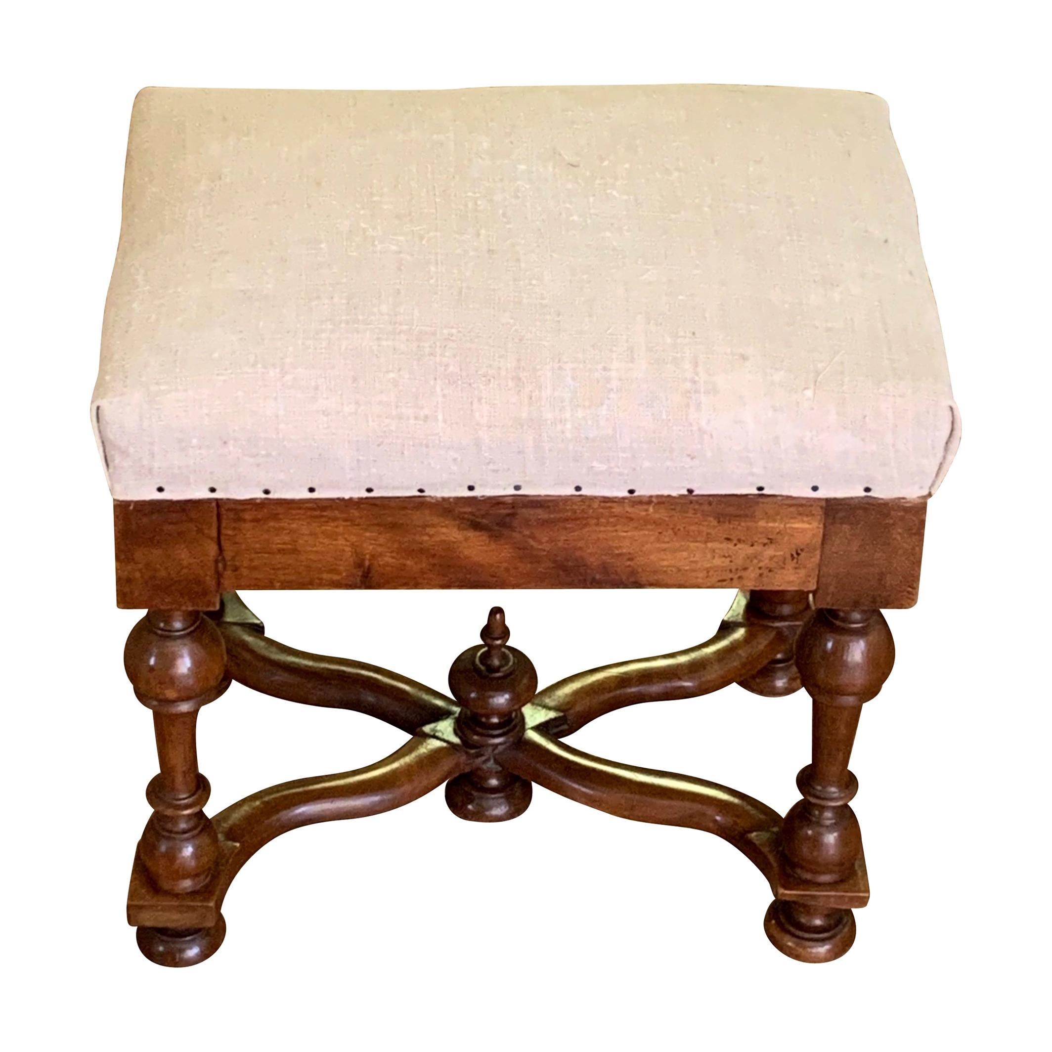 Single Upholstered Footstool, France, 19th Century