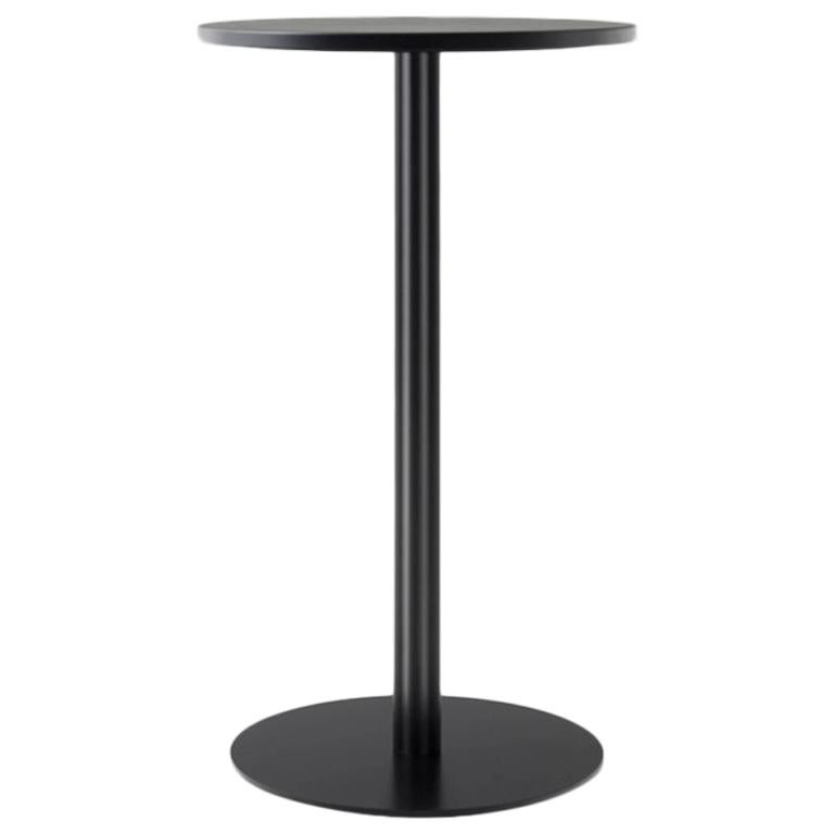 Harbour Column Counter Table, 24" Table Top in Black Painted Oak Veneer For Sale