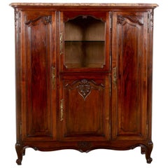 Antique French Carved Cherry Louis XV Cabinet