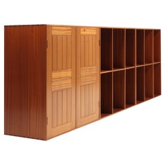 Wall-Mounted Cabinet and Two Bookcases in Solid Mahogany by Mogensen Koch
