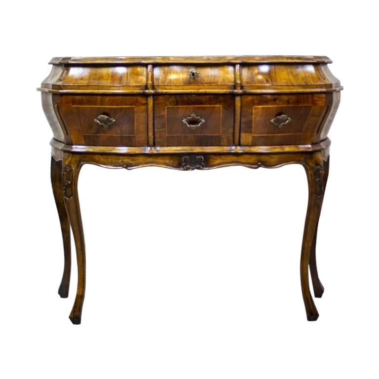 19th Century Neo-Rococo Walnut Console Table-Vanity For Sale at 1stDibs
