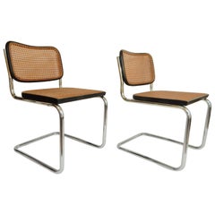 Marcel Breuer Black Cesca Chairs Knoll Gavina