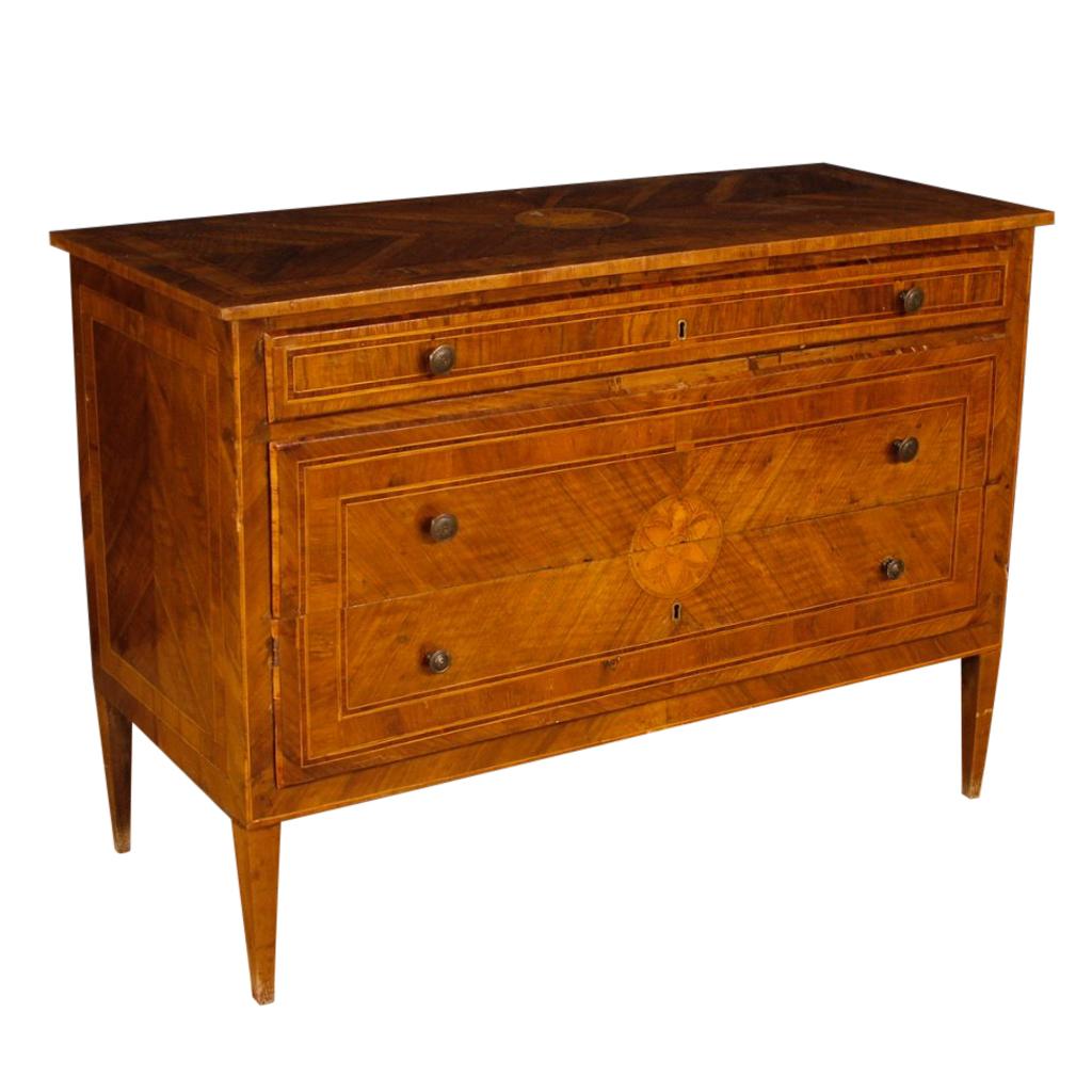 18th Century Walnut, Burl, Rosewood, Maple, Fruitwood Italian Louis XVI Dresser