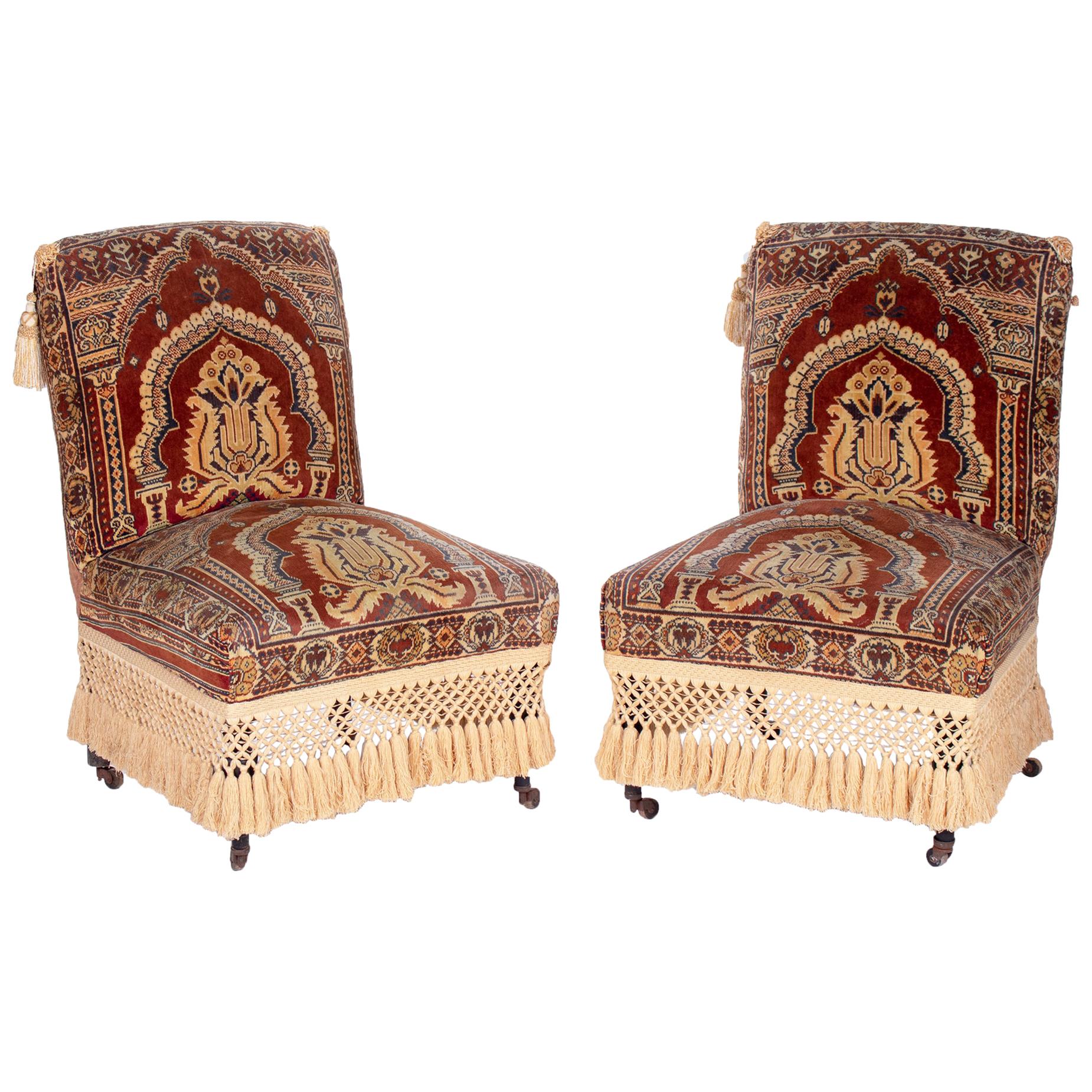19th Century Pair of Turkish Upholstered Seats