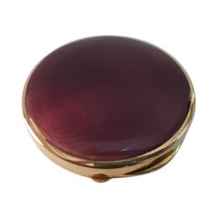 Retro Salimbeni Art Deco Gold-Plated Enameled Powder Compact