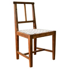 Antique South African POW Mission Style, Hand Carved Chair, St Helena, circa 1900