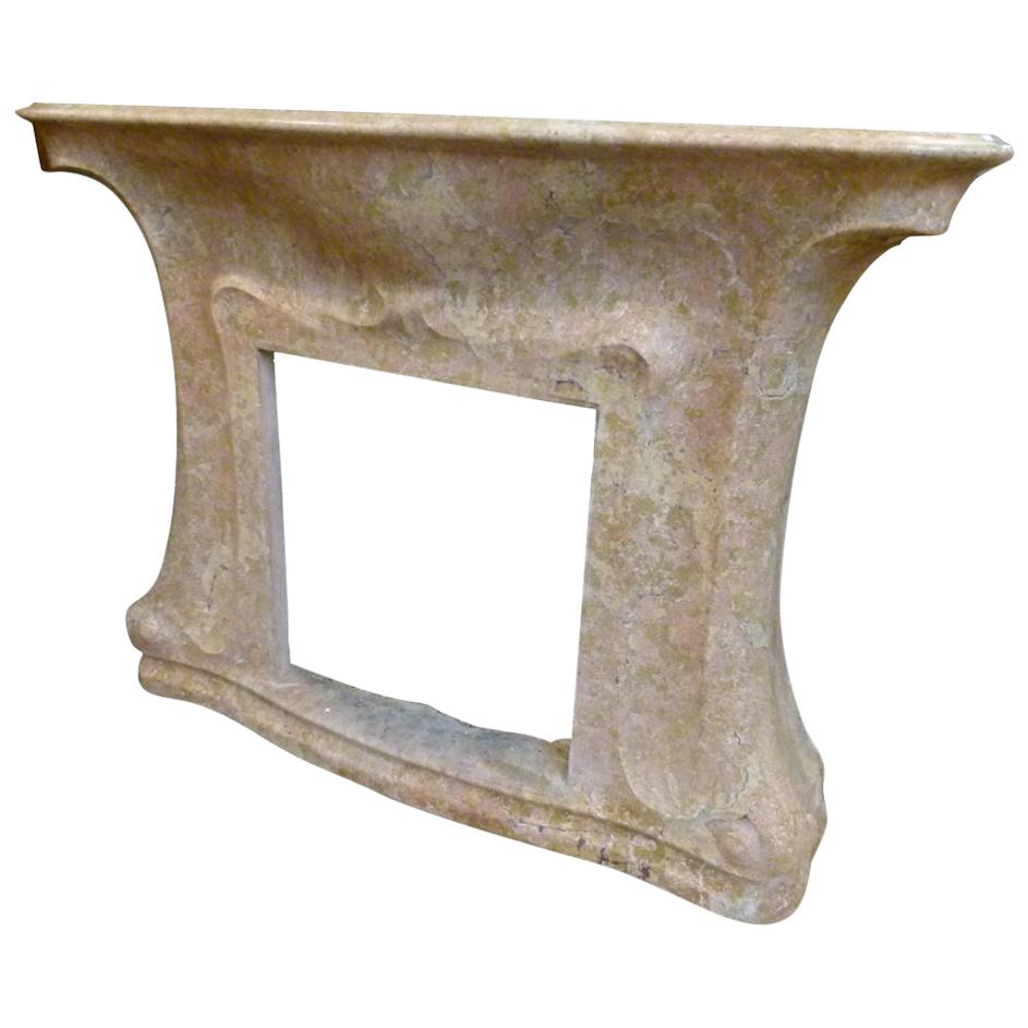 20th Century Catalan Art Nouveau Marble Fireplace