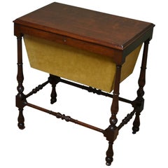 Small Edwardian Mahogany Antique Work Box or Side Table