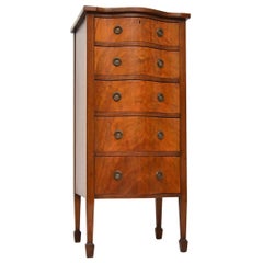 Antique Edwardian Serpentine Mahogany Chest of Drawers