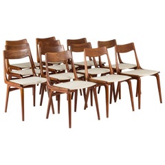 Set of 12 "Boomerang" Dining Chairs by Alfred Christensen