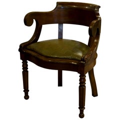 French Empire Mahogany Desk Chair, circa 1840