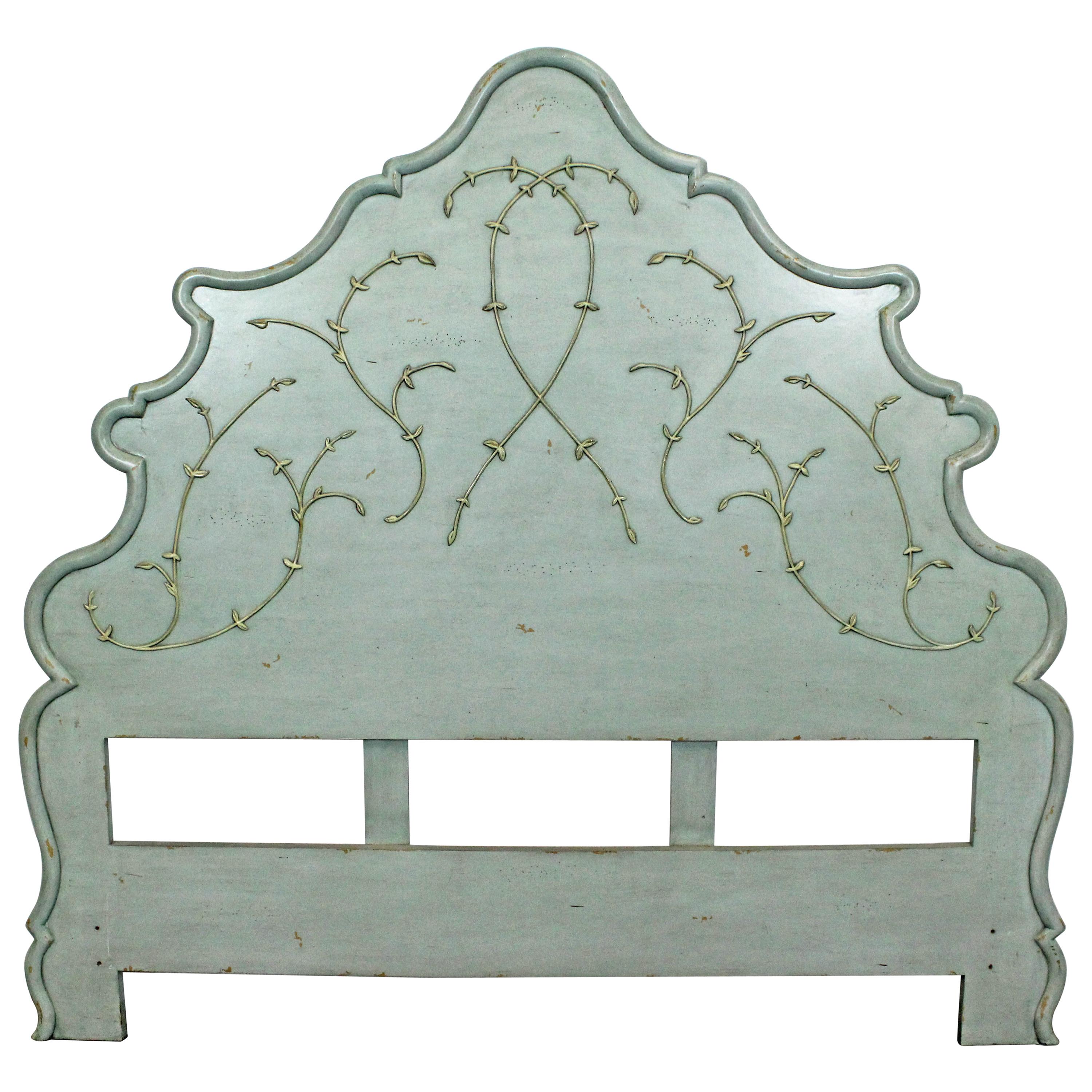French Country Rustic Carved Queen Size Headboard