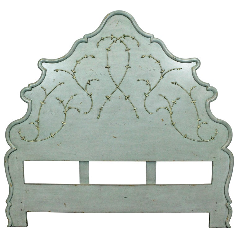 French Country Rustic Carved Queen Size Headboard at 1stDibs french