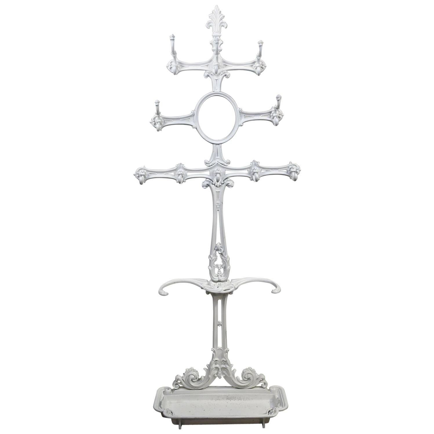 Victorian Cast Iron Coat or Hat Rack with Umbrella Stand, circa 1870 For Sale