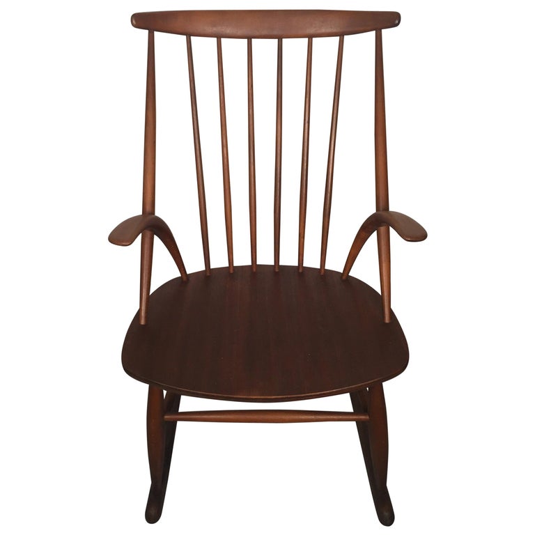 Gyngestol No. 3" Rocking Chair by Illum Wikkelsø for Niels Eilersen, 1950s  For Sale at 1stDibs | finn juhl gyngestol, eilersen gyngestol