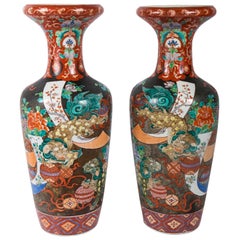 Large Pair of 19th Century Kutani Japanese Vases