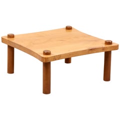 Solid Wood Coffee Table in the Style of Jean Royère