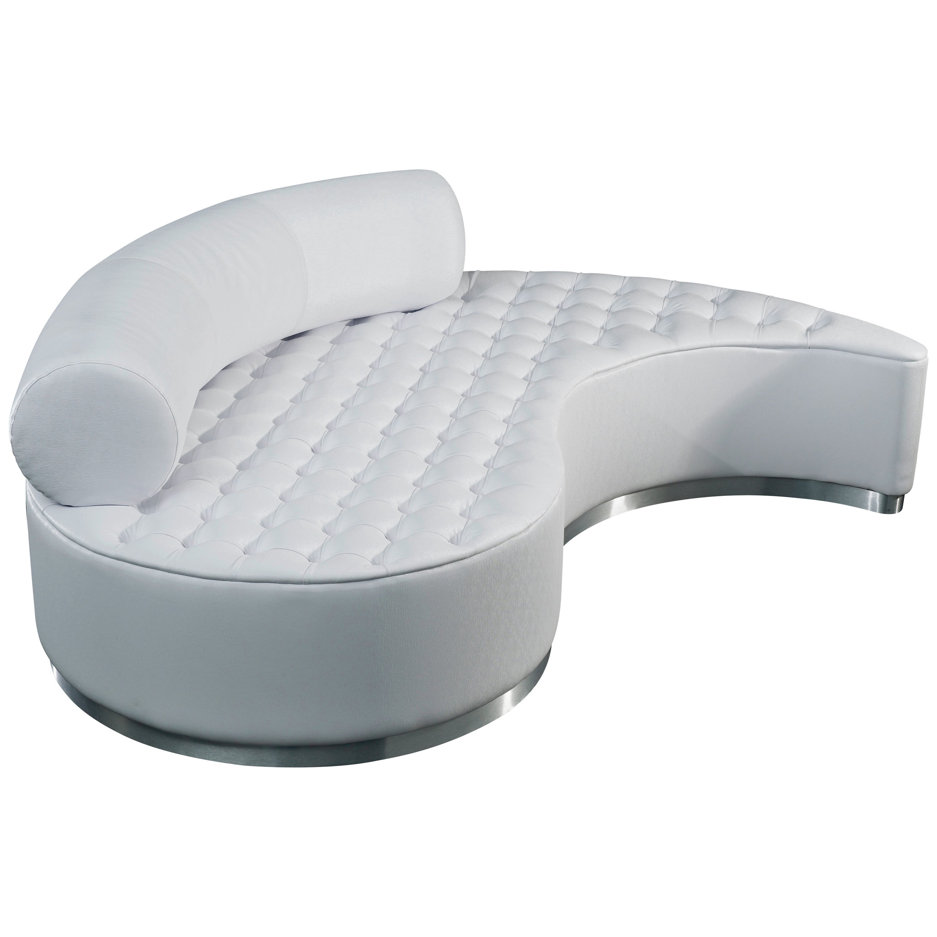 White Pouf with Backrest For Sale at 1stDibs