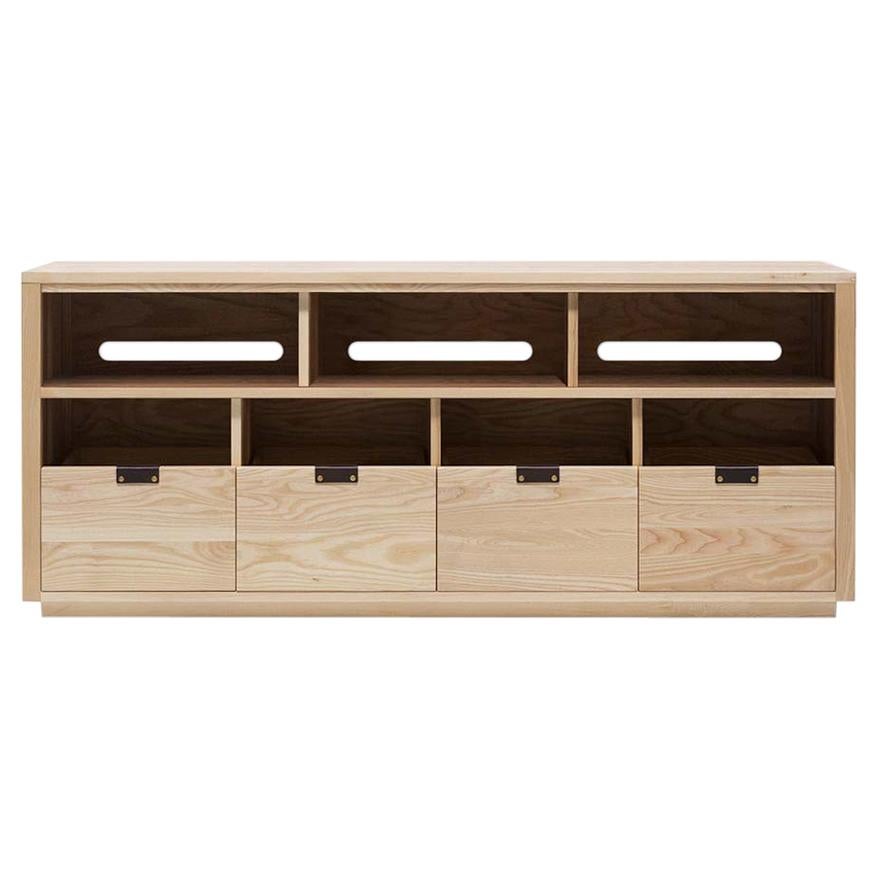Dovetail Vinyl Storage Cabinet 4 x 1.5 with Equipment Shelf For Sale