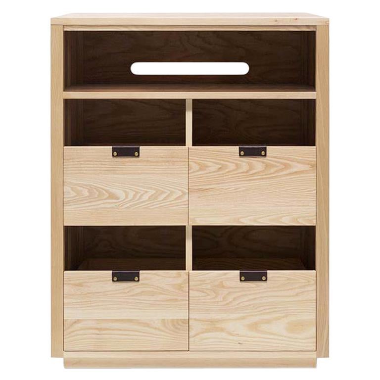 Dovetail Vinyl Storage Cabinet 2 x 2.5 with Equipment Shelf For Sale