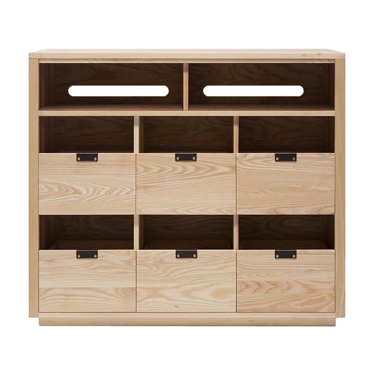 Dovetail Vinyl Storage Cabinet 3 x 2.5 with Equipment Shelf For Sale