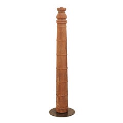 British Colonial Decorative Carved Wood Column