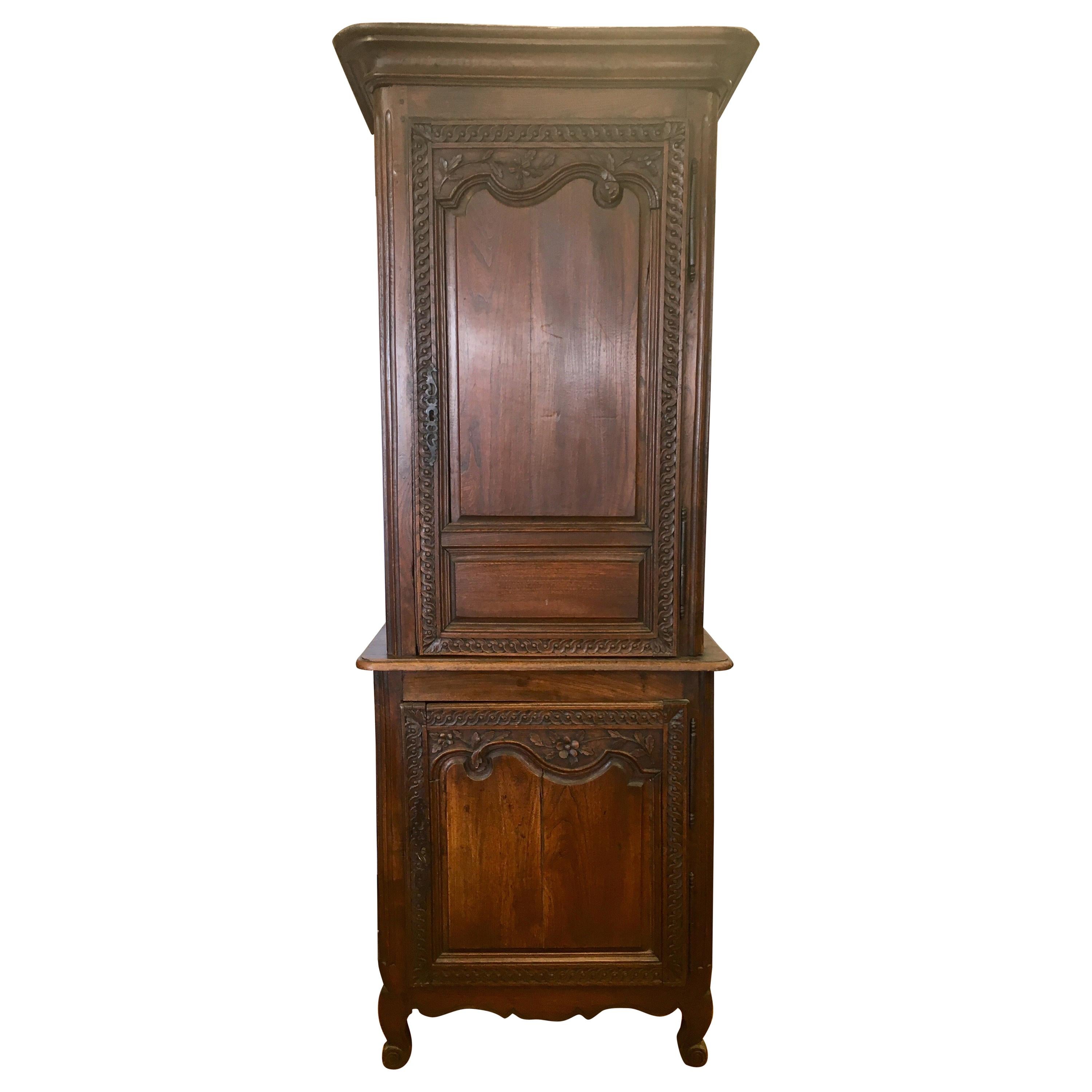 Exceptional Carved French Cabinet Armoire Early 19th Century Wardrobe