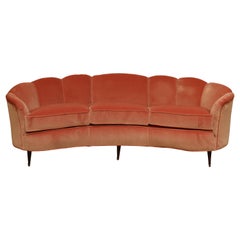 1940's Gio Ponti Style Italian Scallop Sofa