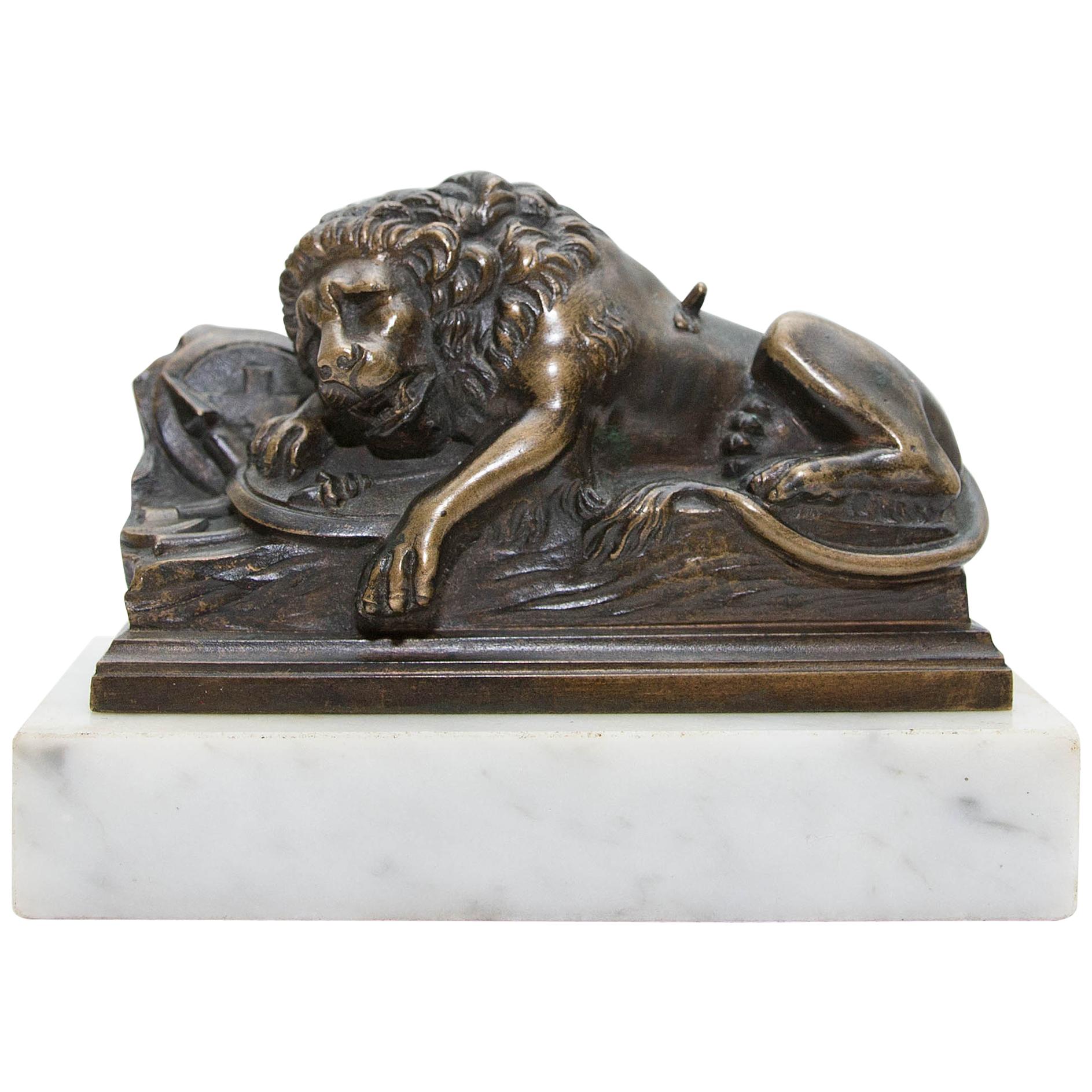 The Lion of Lucerne Grand Tour Bronze Sculpture