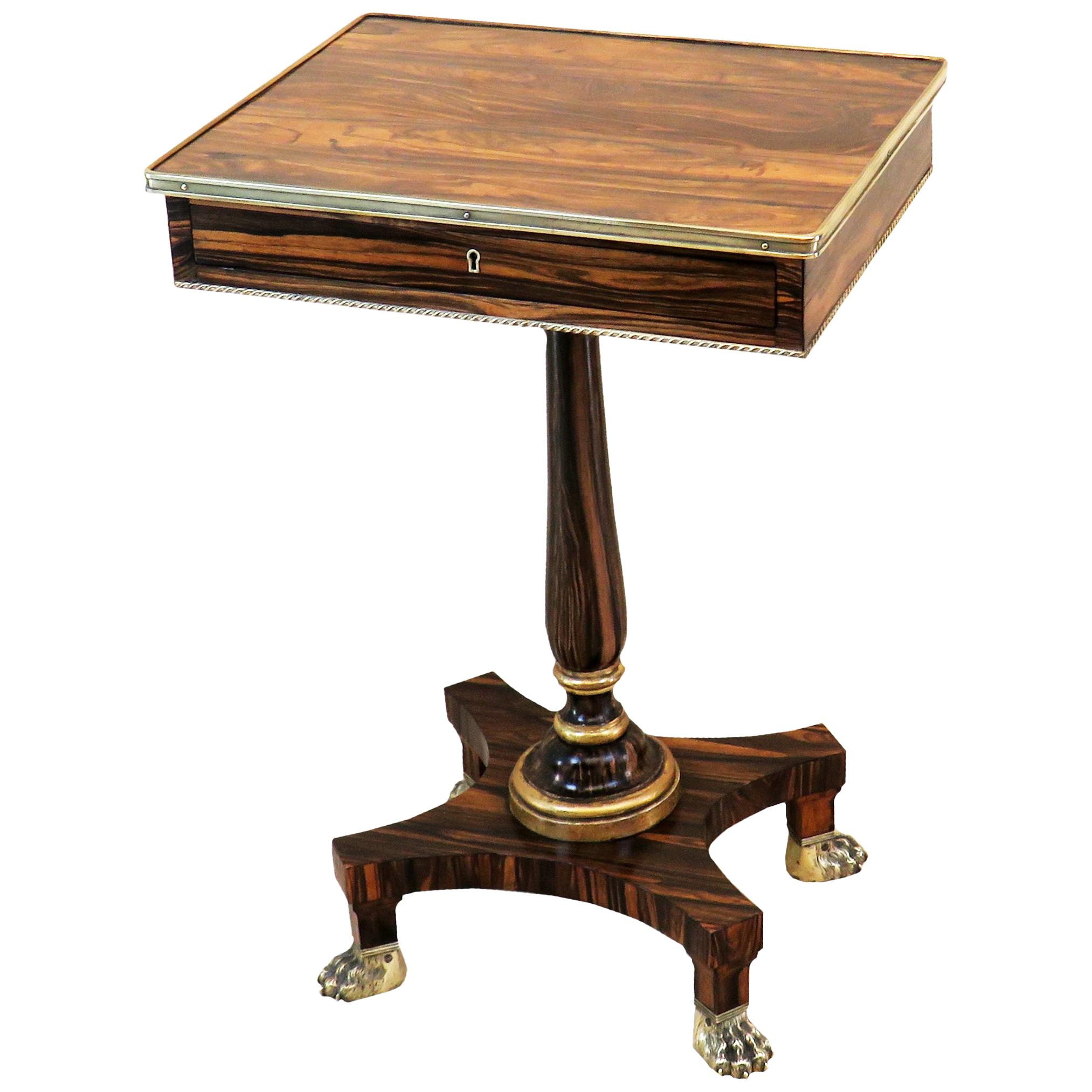 Calamander Wood Regency Period Oblong Antique Lamp Table