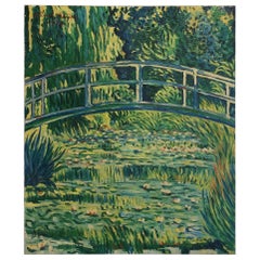 French Post Impressionist Painting After Monet Water Lillies by Alain Thimel
