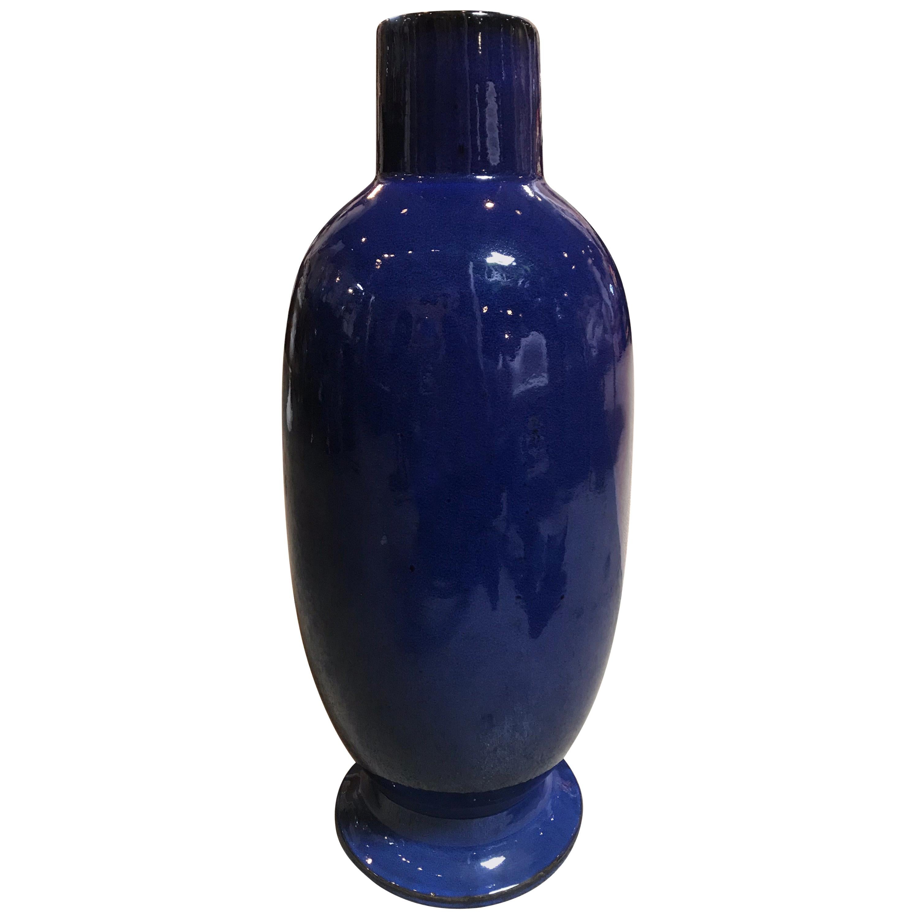 Vase gourde bleue