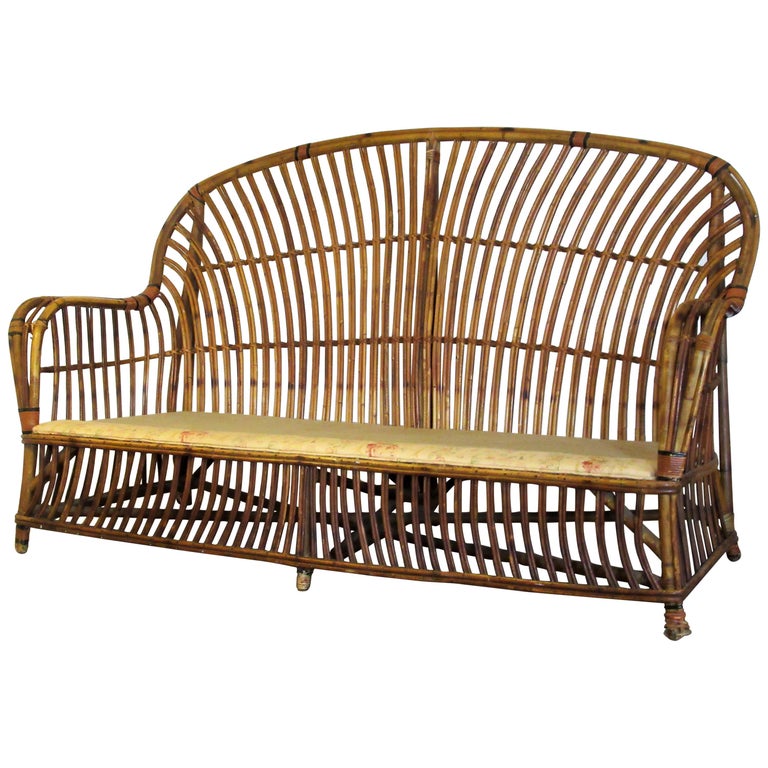 Antique American Stick Wicker Rattan Sofa at 1stDibs stick sofa