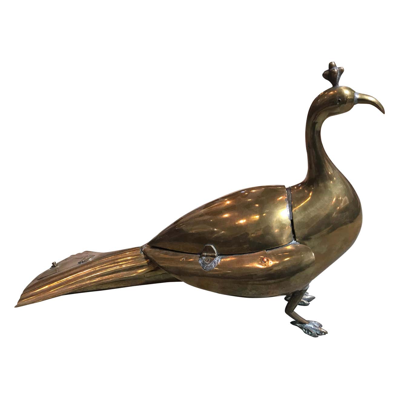 Indian Inkwell Peacock, circa 1950 For Sale at 1stDibs
