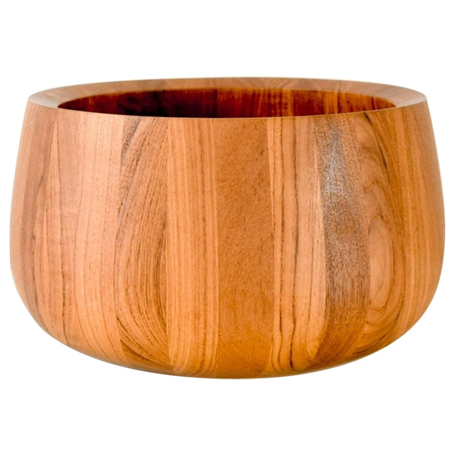 Vintage Mid-Century Modern Dansk Wooden Walnut Staved Bowl For Sale