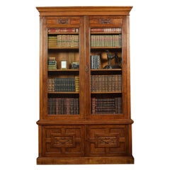 Late 19th Century Oak Two-Door Bookcase