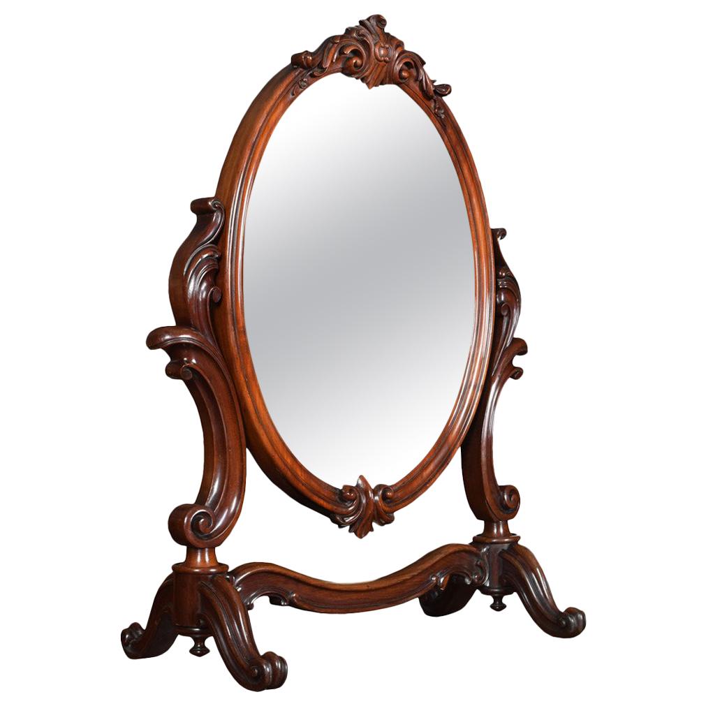 19th Century Mahogany Dressing Table Mirror