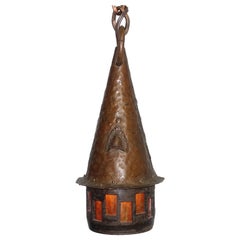 American Arts & Crafts Copper Lantern, Circa 1930