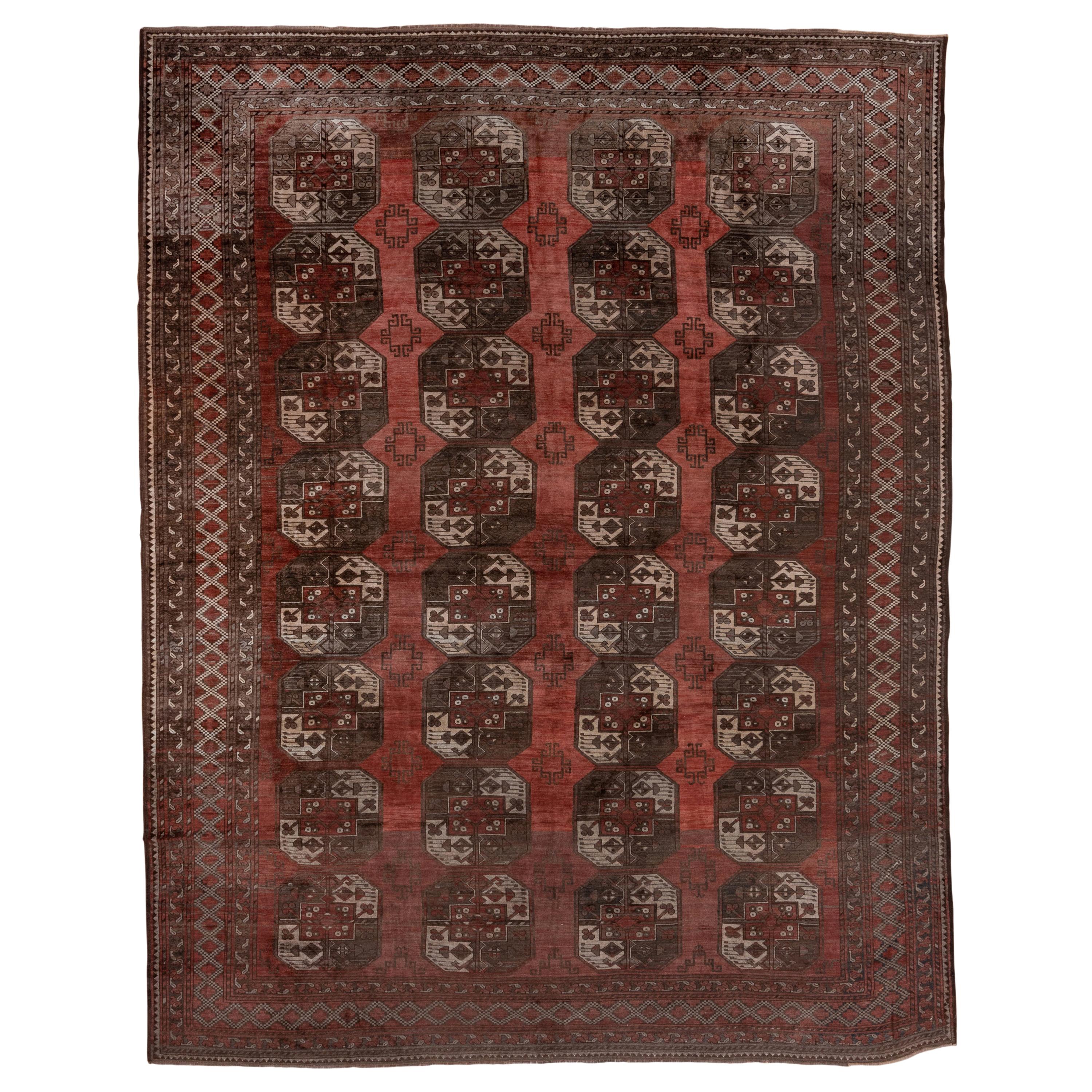 Antique Red Turkmen Ersari Carpet For Sale