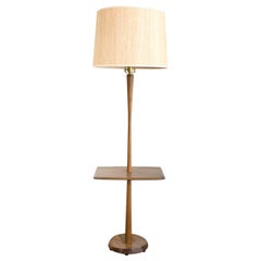 Midcentury Laurel Walnut Wood Floor Lamp