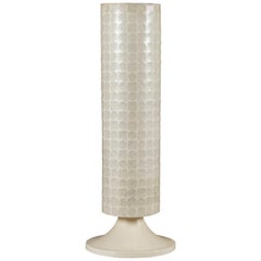 Used Mid-Century Modern French Circular Vellum Shade Lamp, circa 1975